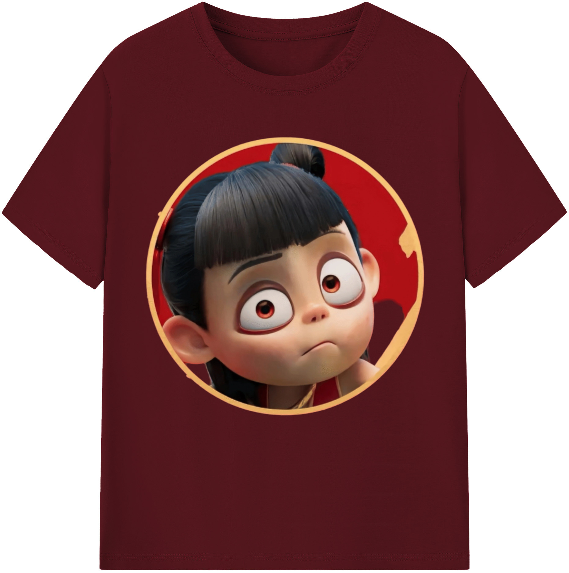 （画像用） Ne Zha 2 ナタ 魔童の大暴れ 綿100％半袖Tシャツ（フロントプリント）